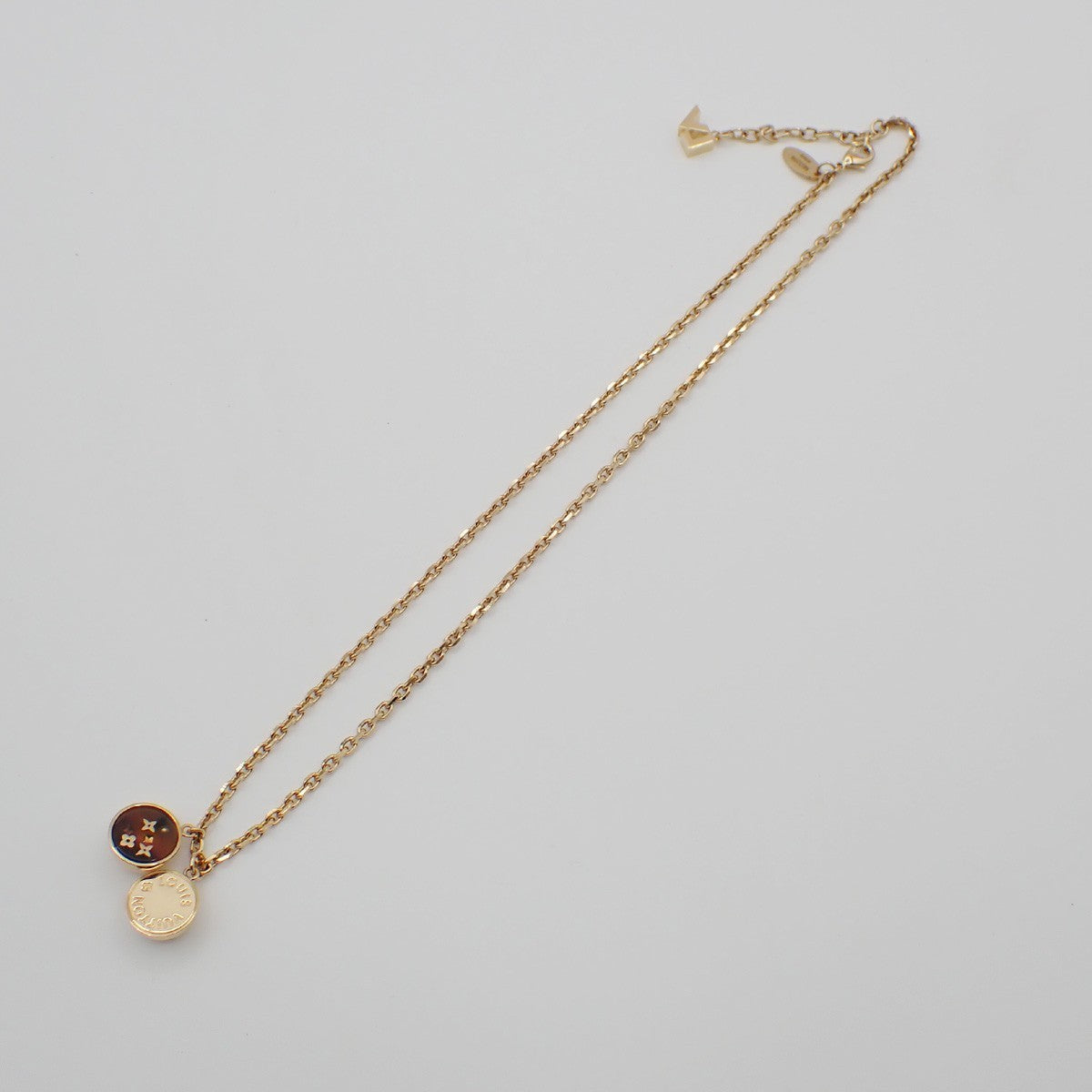 LOUIS VUITTON Logo Collier Inclusion Necklace GHW M65294 34EG360