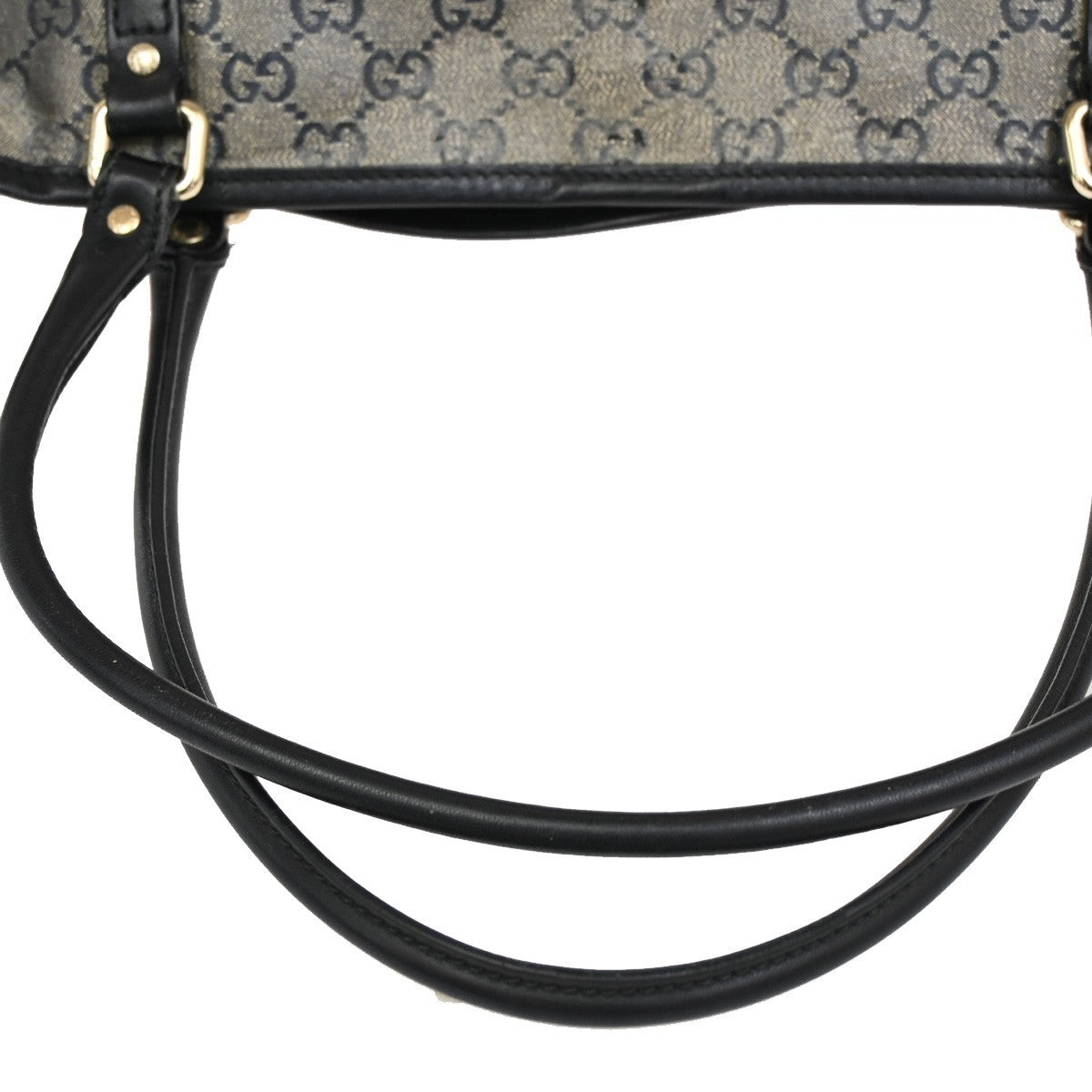 GUCCI GG Crystal Tote Shoulder Bag Coating Canvas Leather Black GHW 60DA042