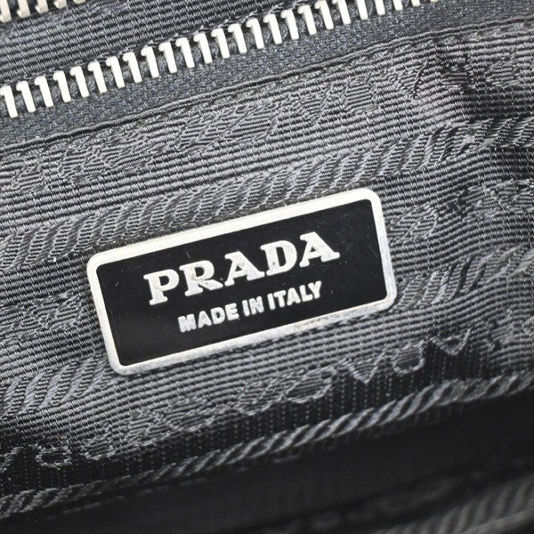 PRADA Triangle Logo Tessuto Shoulder Hand Bag Nylon Leather Black Italy 31ZA360