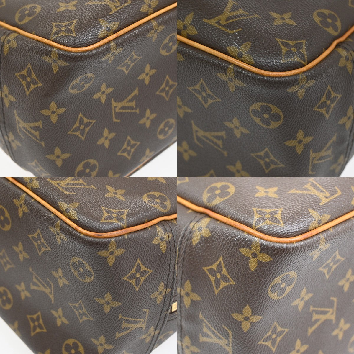 LOUIS VUITTON LV Logo Deauville Hand Bag Monogram Leather Brown M47270  80CA922