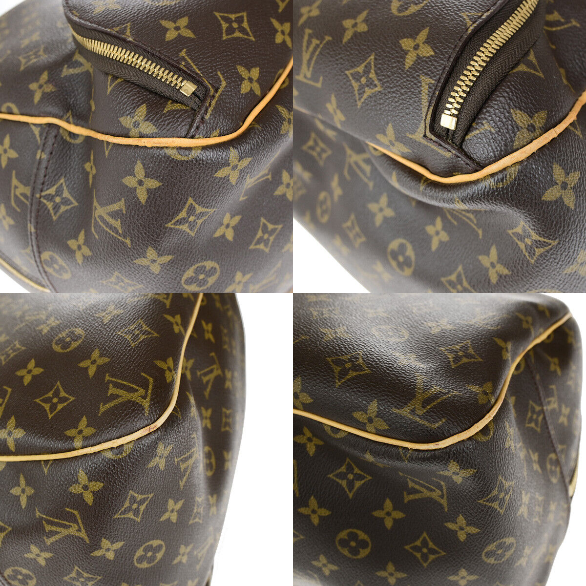 LOUIS VUITTON LV Logo Evasion Hand Bag Monogram Leather Brown M41443 75RK672