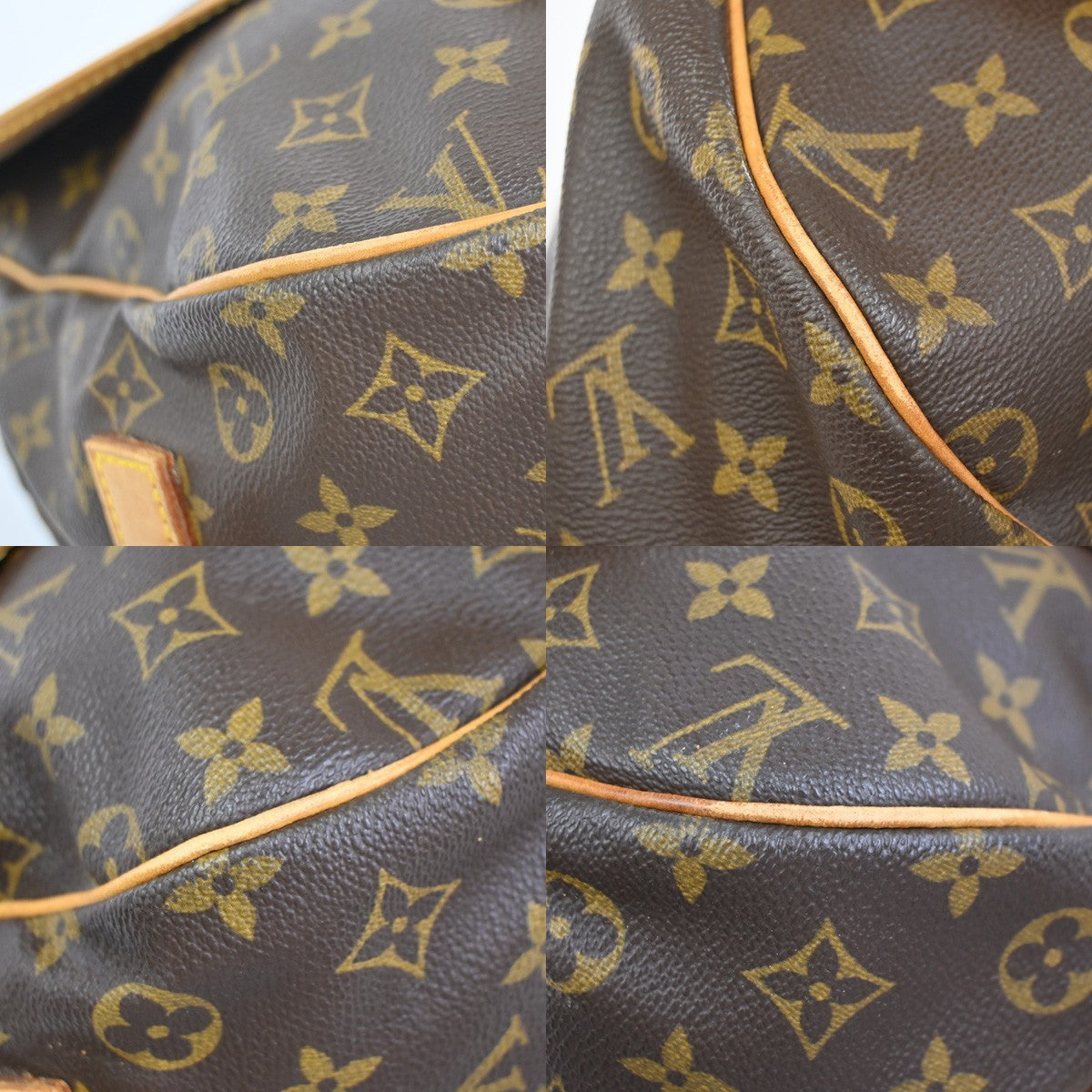 LOUIS VUITTON Logo Saumur 43 Shoulder Bag Monogram Leather Brown M42252 12YH900