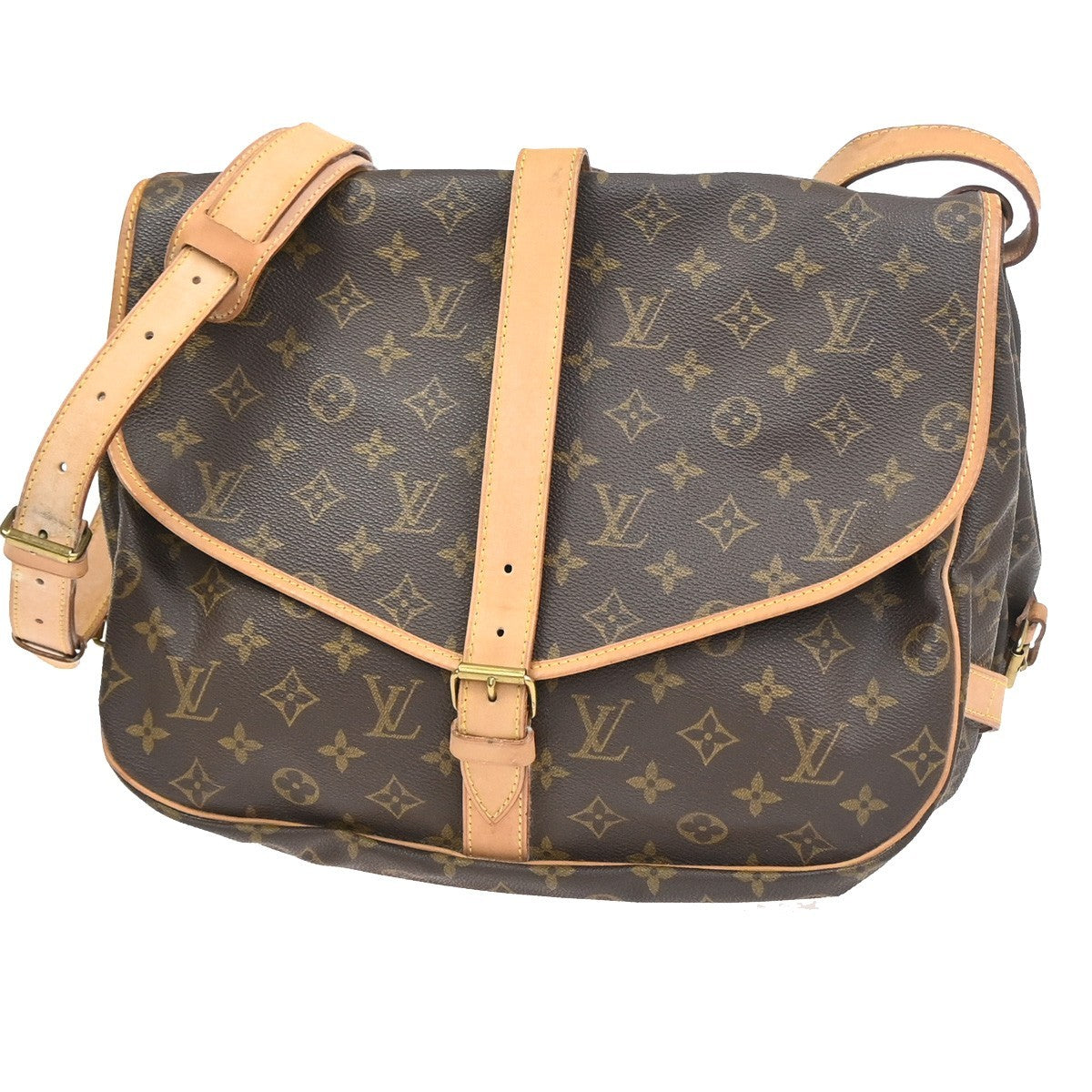 LOUIS VUITTON Saumur 35 Shoulder Bag Monogram Leather BN France M42254 77TA599