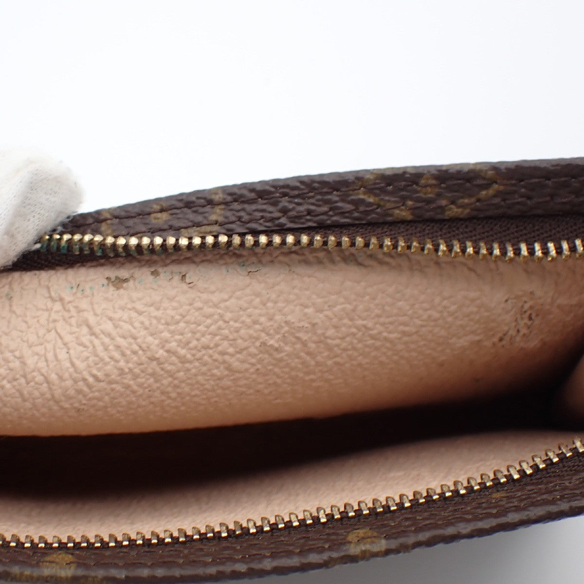 LOUIS VUITTON Logo BUCKET PM Pouch Bag Monogram Leather Brown France 60KB736