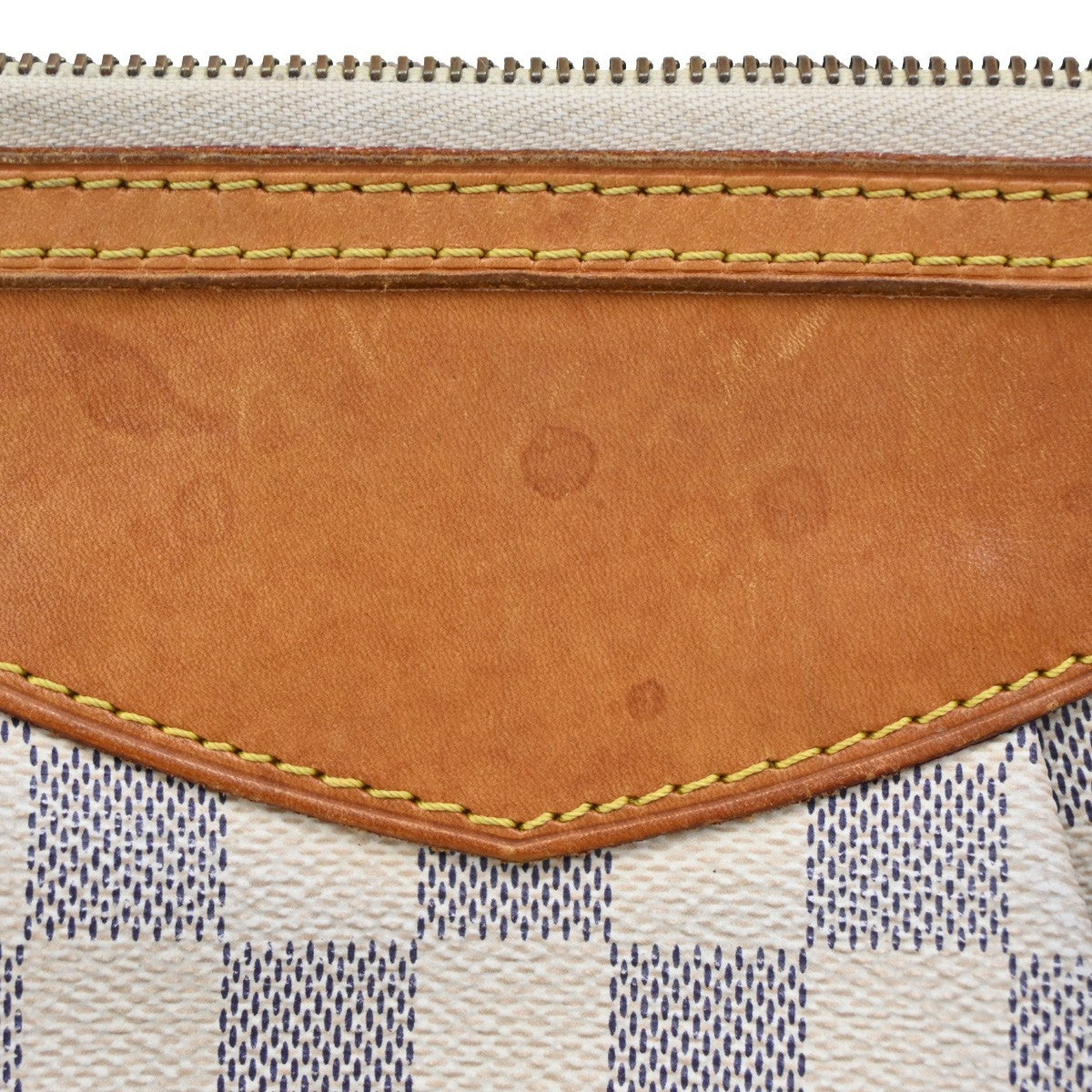 LOUIS VUITTON Siracusa PM Shoulder Bag Damier Azur Leather White N41113 70CA220