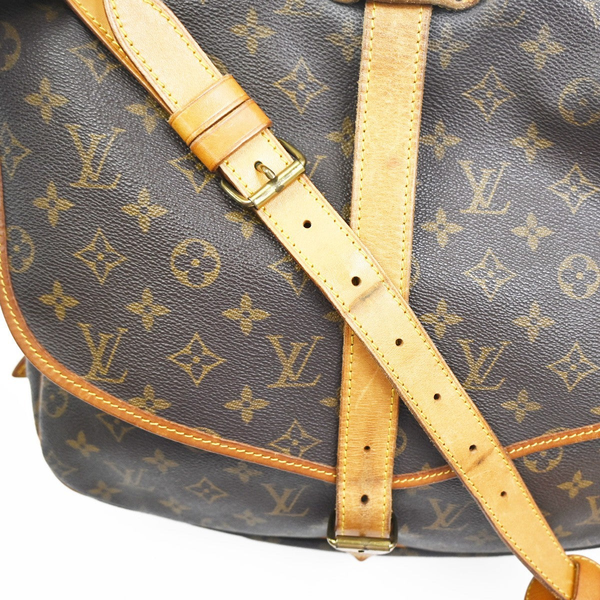 LOUIS VUITTON Saumur 35 Shoulder Bag Monogram Leather BN France M42254 73YH876