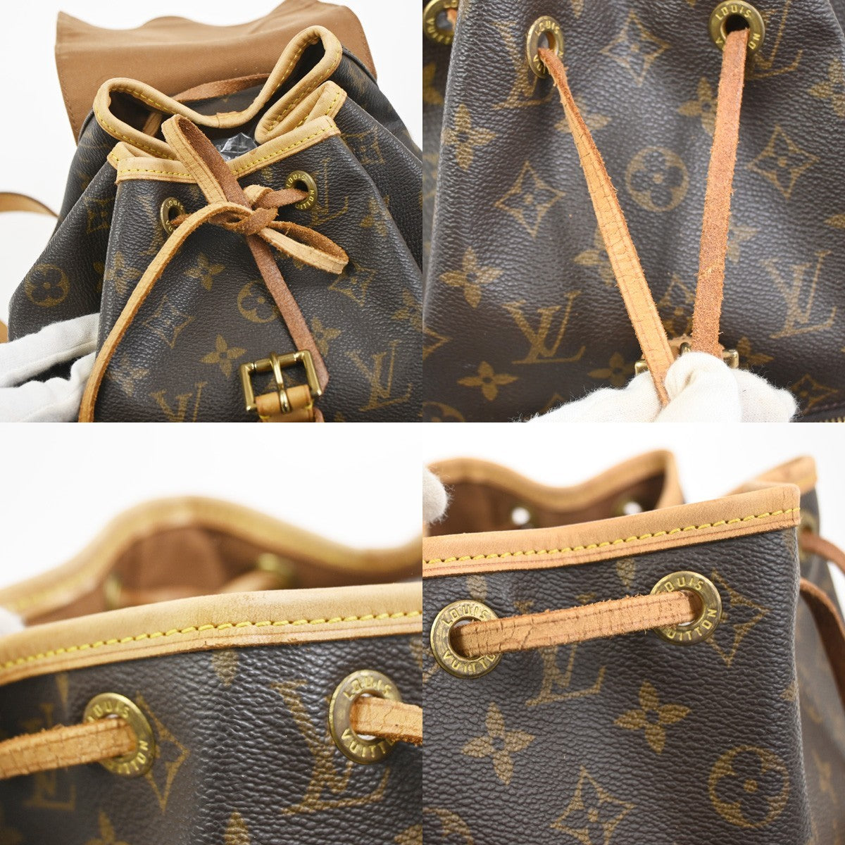 LOUIS VUITTON Montsouris MM Backpack Bag Monogram Leather Brown M51136 72CA841
