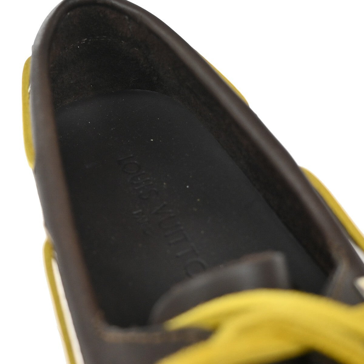 LOUIS VUITTON Logo Vuitton Cup Shoes Size 37  Leather Brown Yellow 88EE321