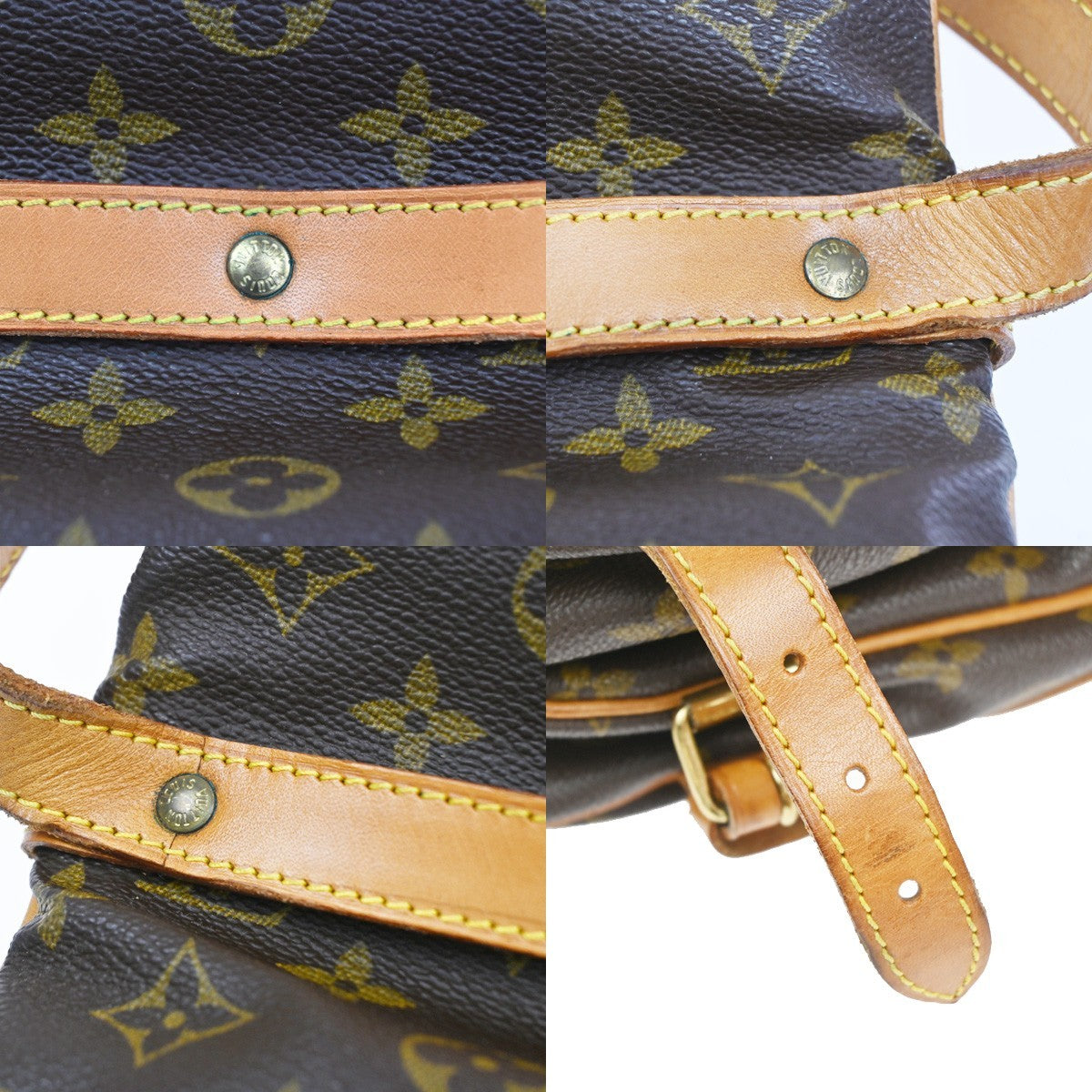 LOUIS VUITTON Logo Saumur 30 Shoulder Bag Monogram Leather Brown M42256 70CA886