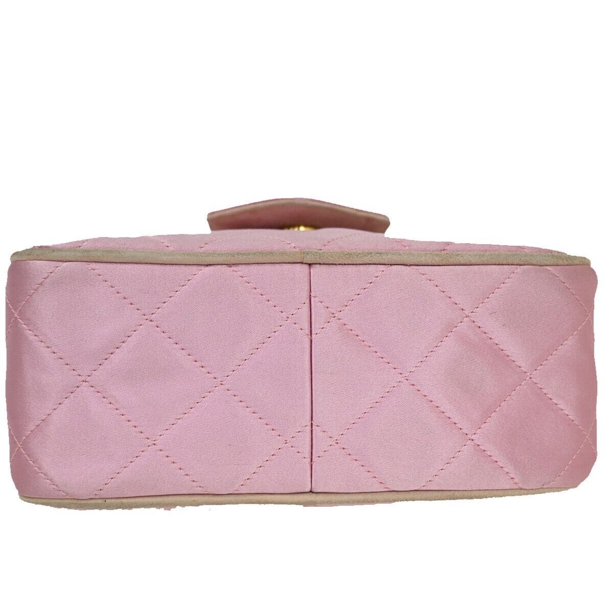 CHANEL CC Logo Mini Matelasse Tassel Chain Shoulder Bag Satin Pink GHW 696KA088