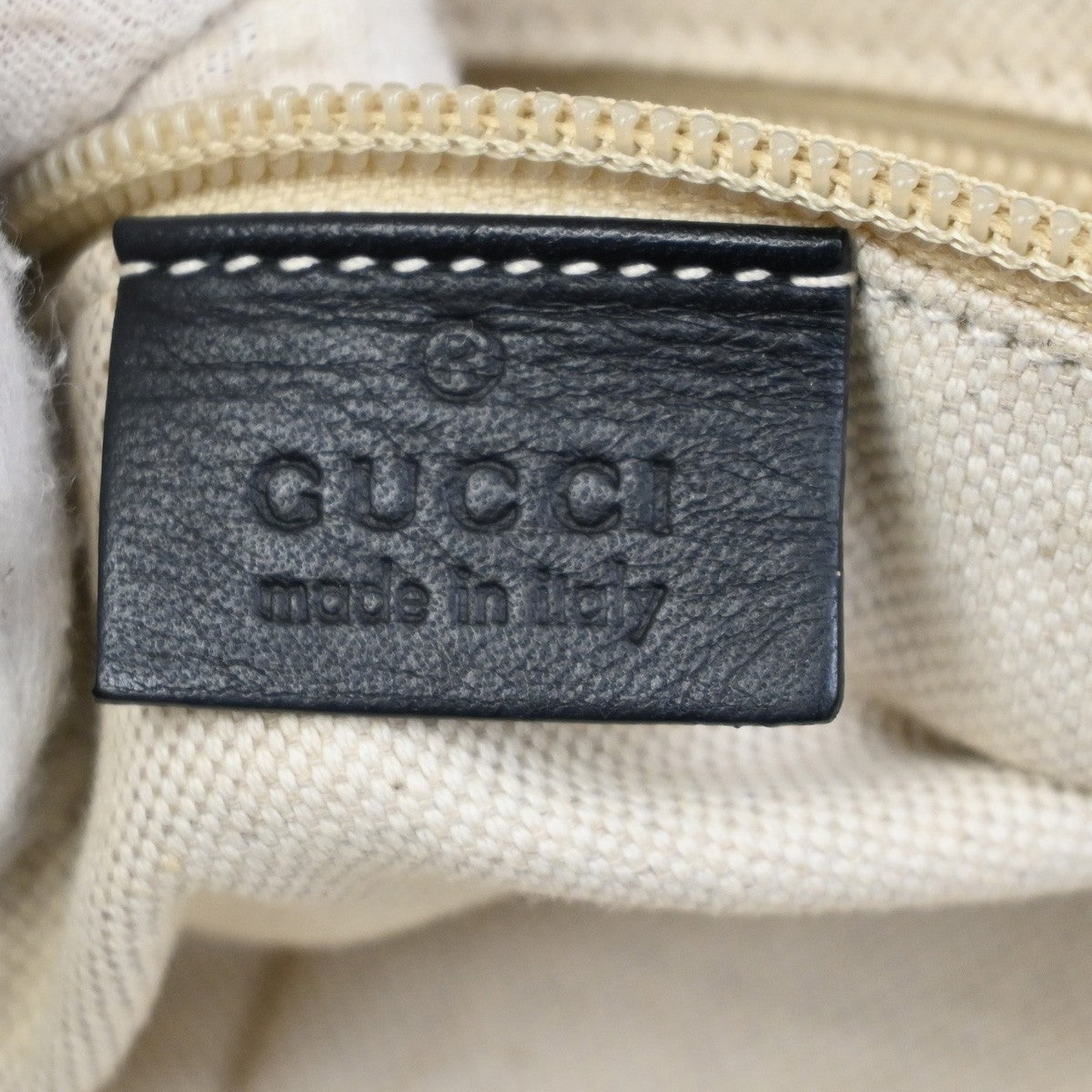 GUCCI GG Logo Pattern Shoulder Tote Bag Nylon Leather Black Italy GHW 61TA275