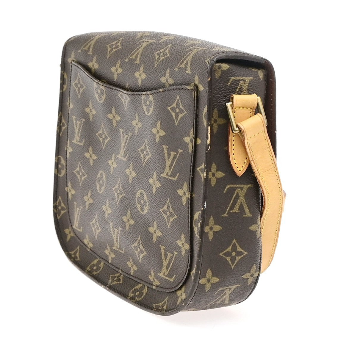 LOUIS VUITTON Saint Cloud GM Shoulder Bag Monogram Leather Brown M51242 39YJ254
