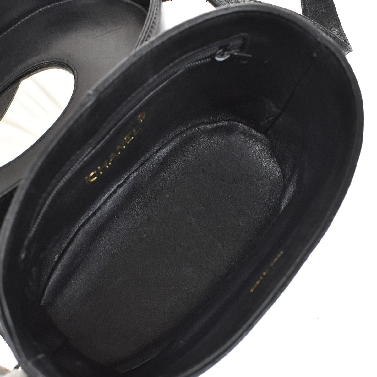 CHANEL CC Logo Matelasse Tassel Shoulder Vanity Bag Leather Black Italy 95KB241