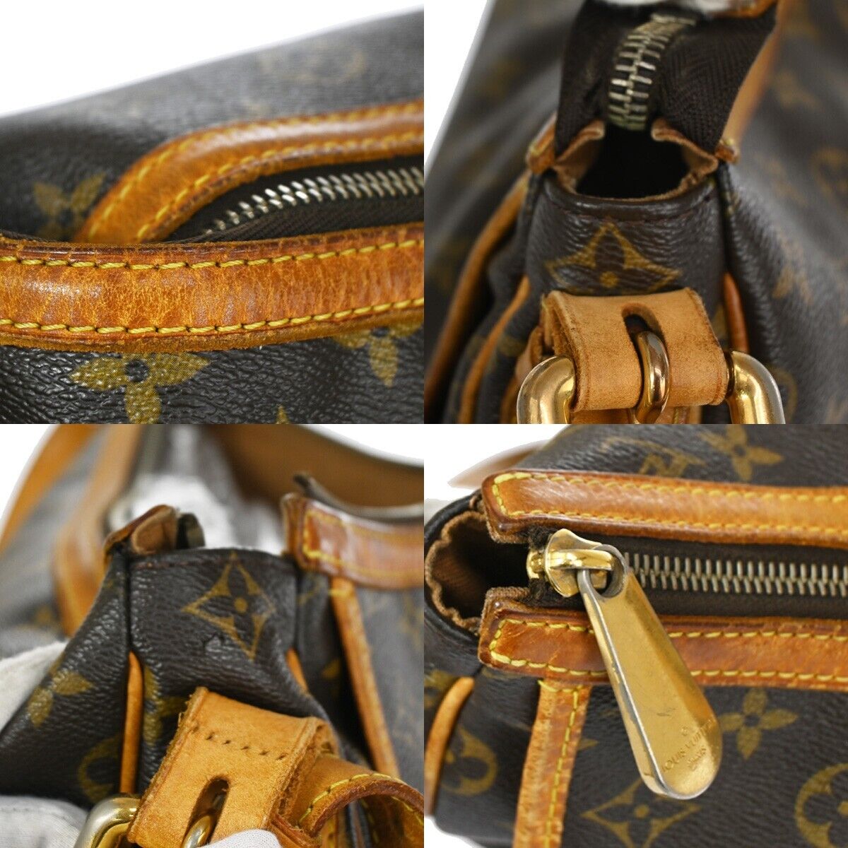 LOUIS VUITTON Tolum GM Shoulder Bag Monogram Leather Brown Spain M40075 80KA559