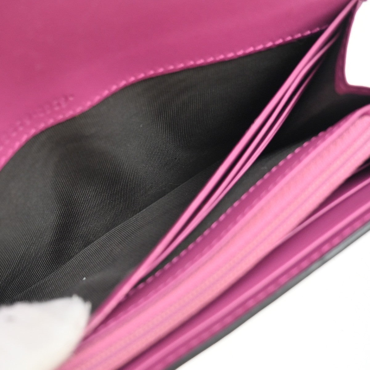 GUCCI Logo Guccissima GG Pattern Long Bifold Wallet Leather Pink GHW 04KP280
