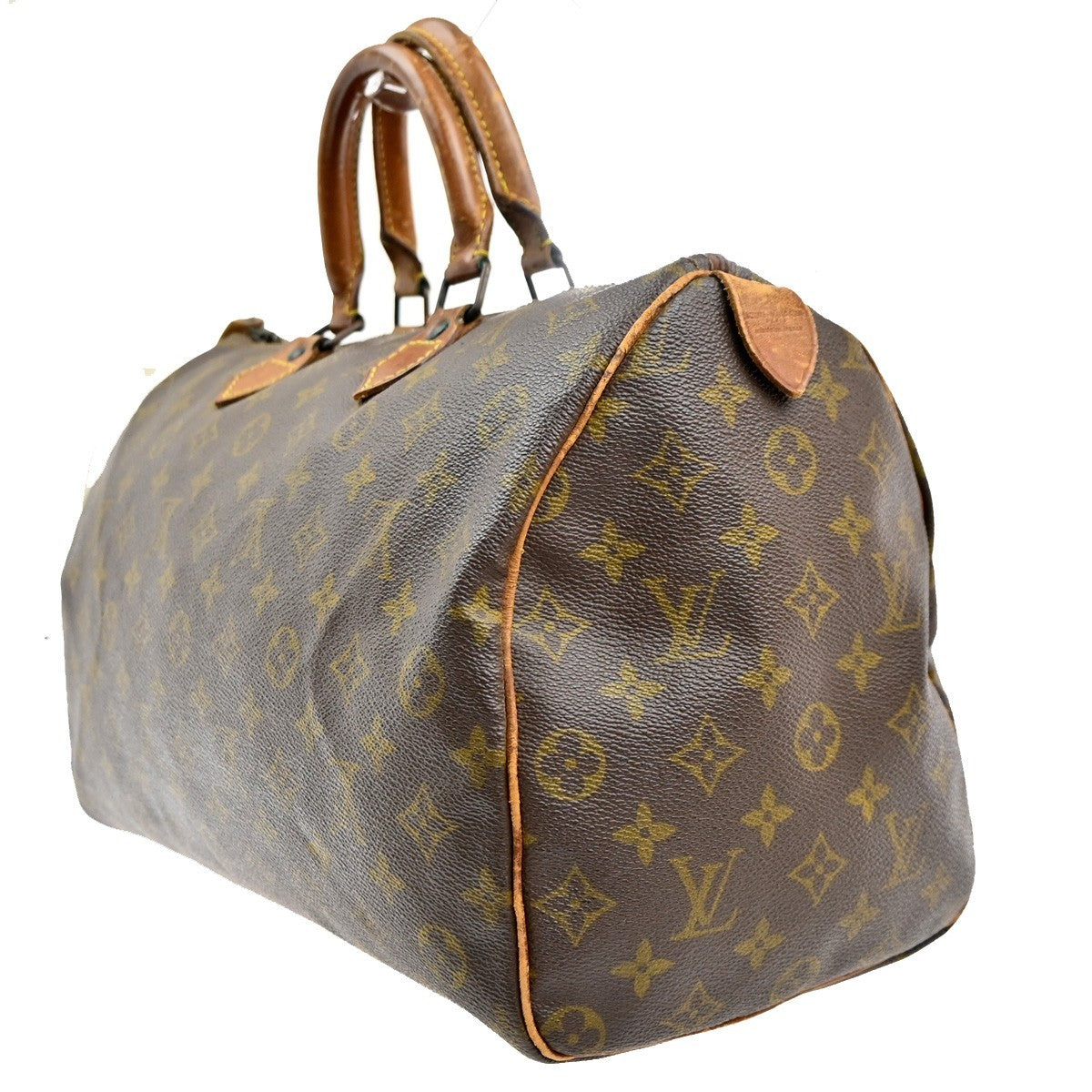 LOUIS VUITTON Speedy 35 Travel Hand Bag Monogram Leather Brown M41524 31MA296