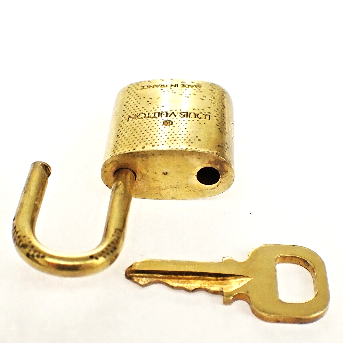 LOUIS VUITTON LV 10 Set  Padlock Key Bag Charm Cadena Gold Plated France 37YF798