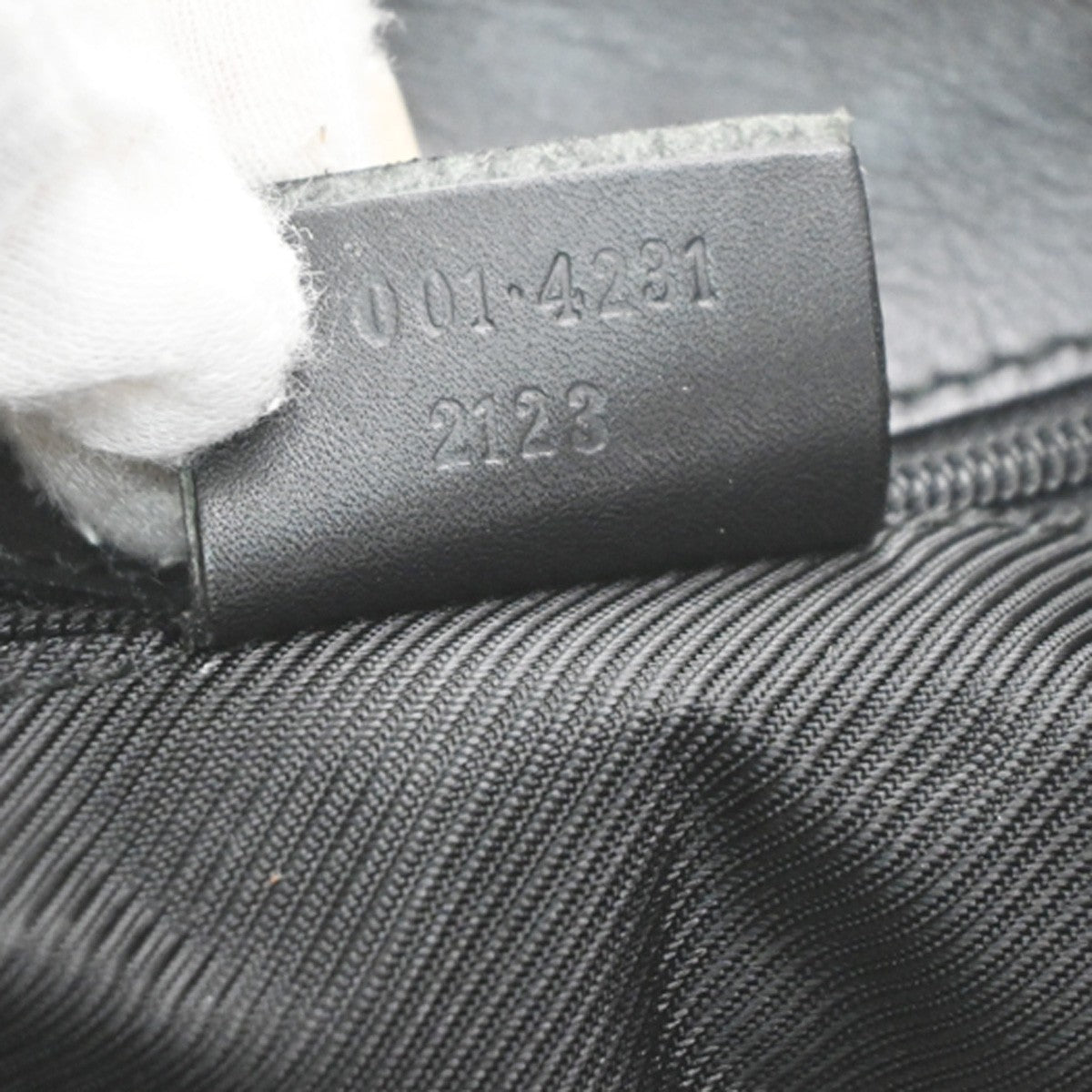 GUCCI Logo GG Pattern Shoulder Tote Bag Canvas Leather Black SHW Italy 63SA161