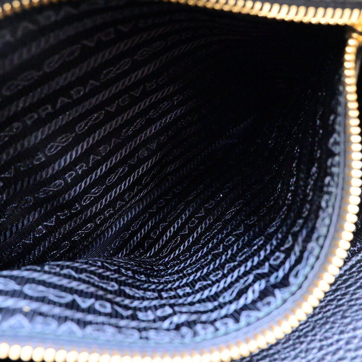 PRADA Logo 2Way Shoulder Hand Bag Vitello Phenix Leather Black GHW 99RK794