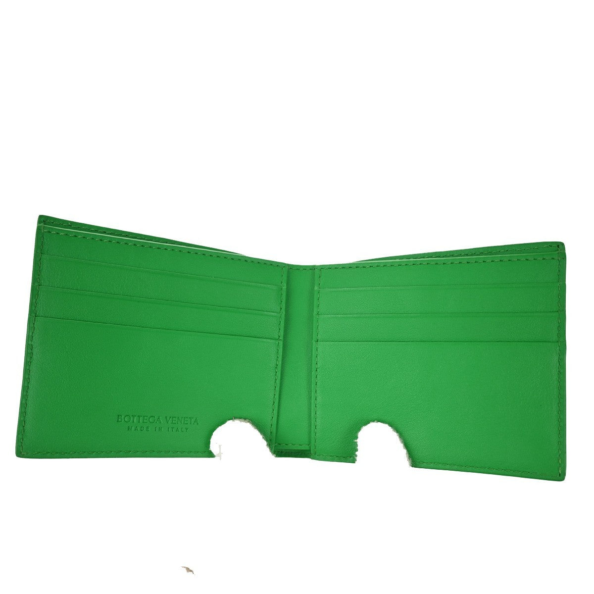BOTTEGA VENETA Logo Intrecciato Bifold Wallet Purse Leather Green Italy 87RL575
