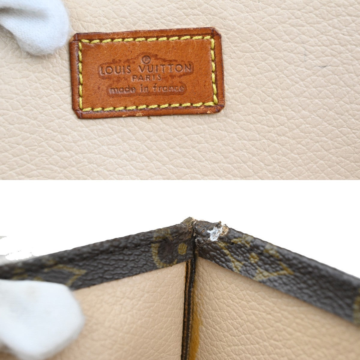 LOUIS VUITTON Logo Sac Plat Hand Tote Bag Monogram Leather Brown M51140 67MA451