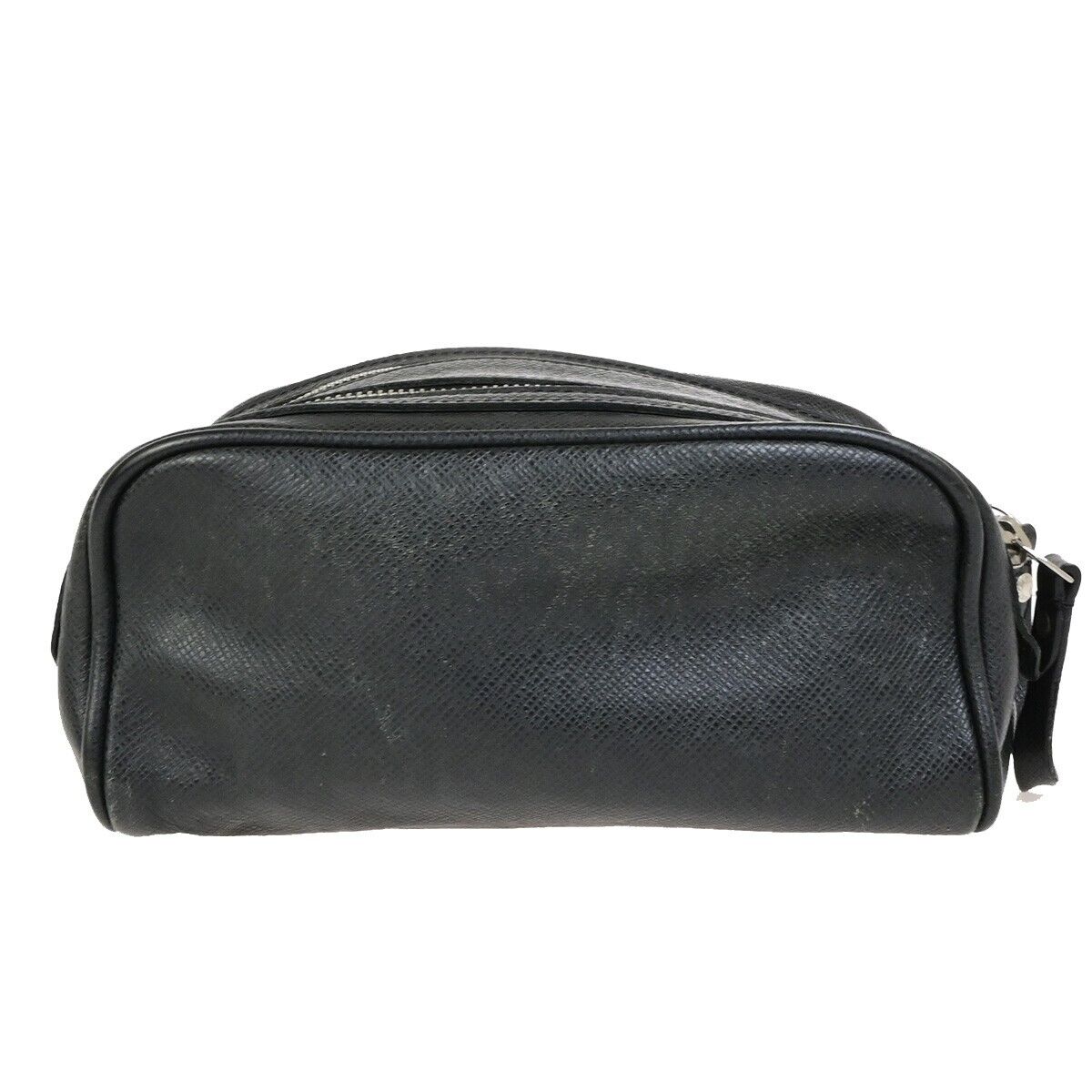LOUIS VUITTON Trousse Ivan Hand Bag Pouch Taiga Leather Black M32492 04KA463