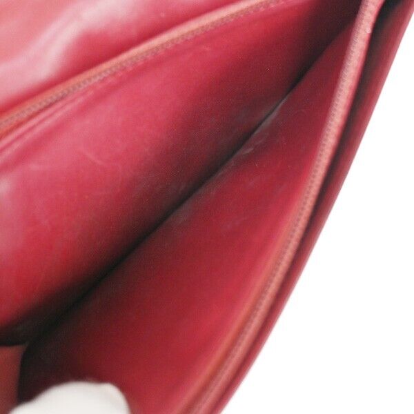CHANEL CC Logo Ultra Stitch Long Bifold Wallet Purse Leather Bordeaux 30YD527