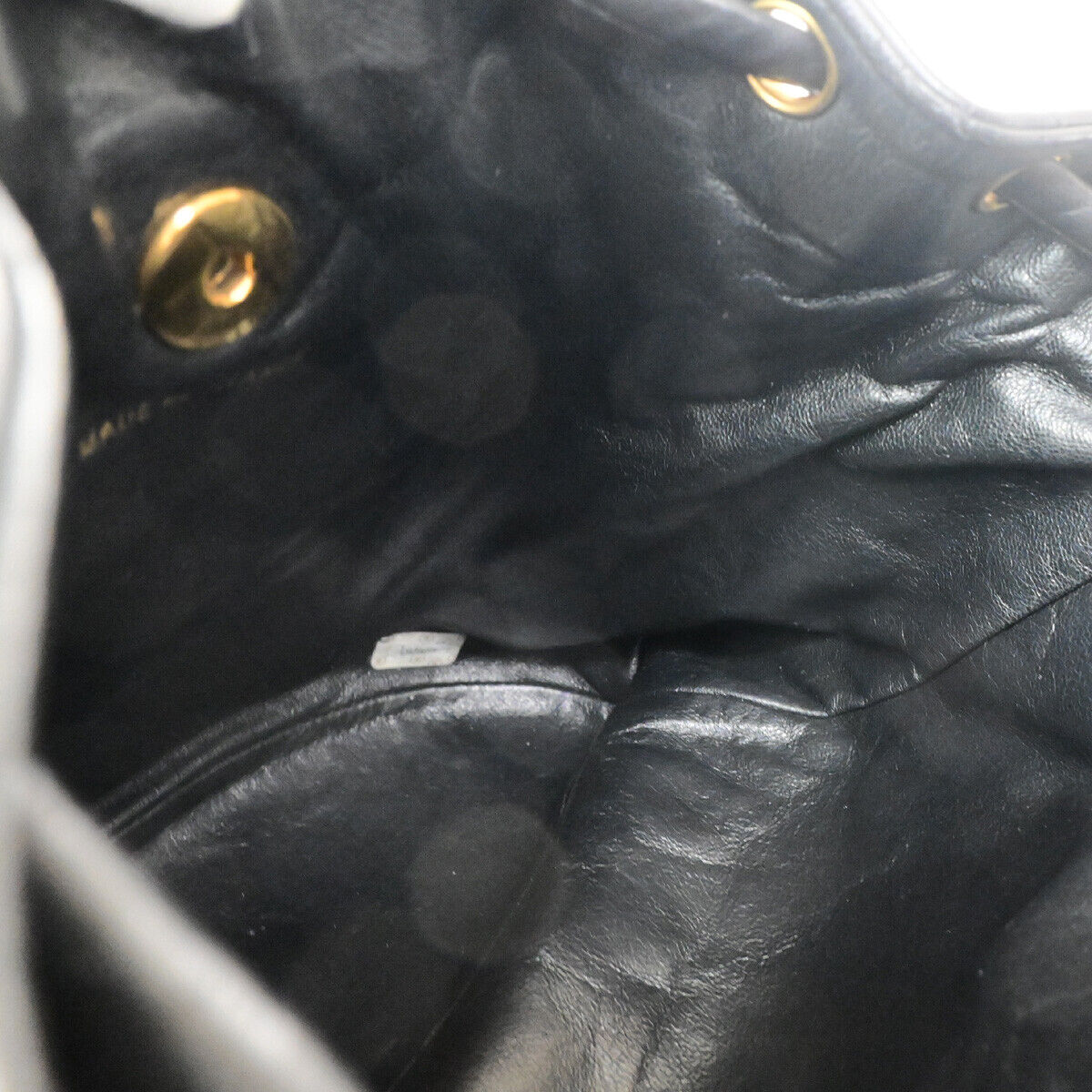 CHANEL CC Logo Matelasse Chain Backpack Bag Leather Black GHW Vintage 889RK563