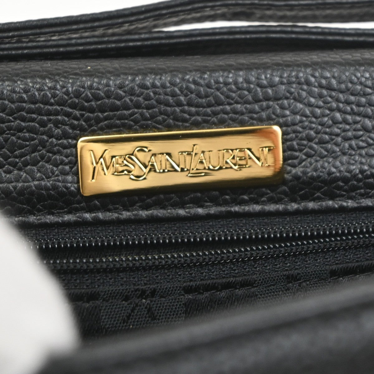 YVES SAINT LAURENT Logo YSL Flap Shoulder Crossbody Bag Leather Black 37MA149