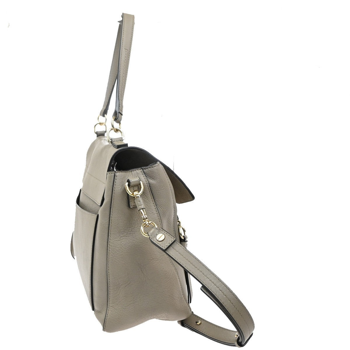 CHLOE Faye Day 2Way Shoulder Hand Bag Leather Beige GHW Italy 80AA119