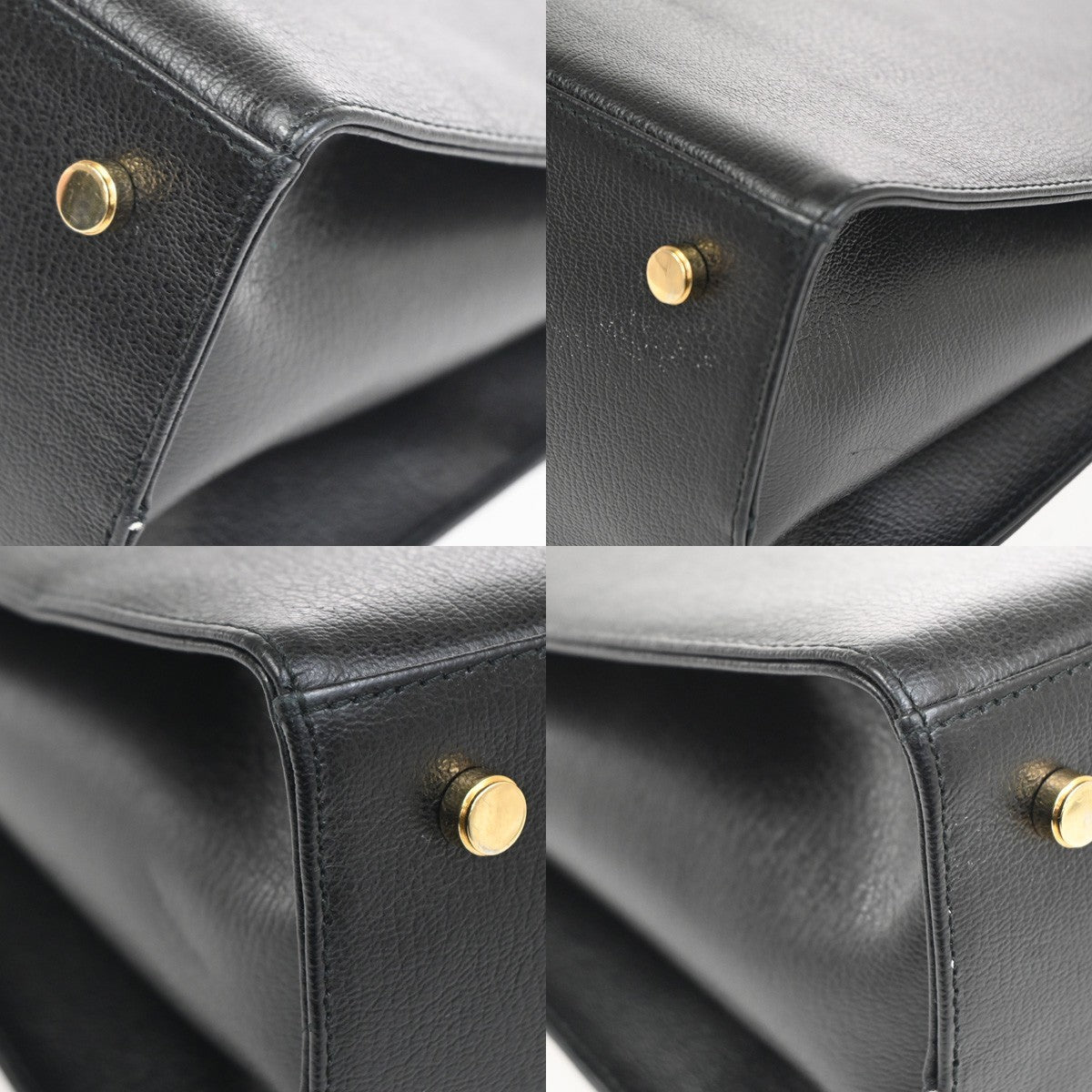 SALVATORE FERRAGAMO Logo Gancini Shoulder Hand Bag Leather GHW Black 35KC837
