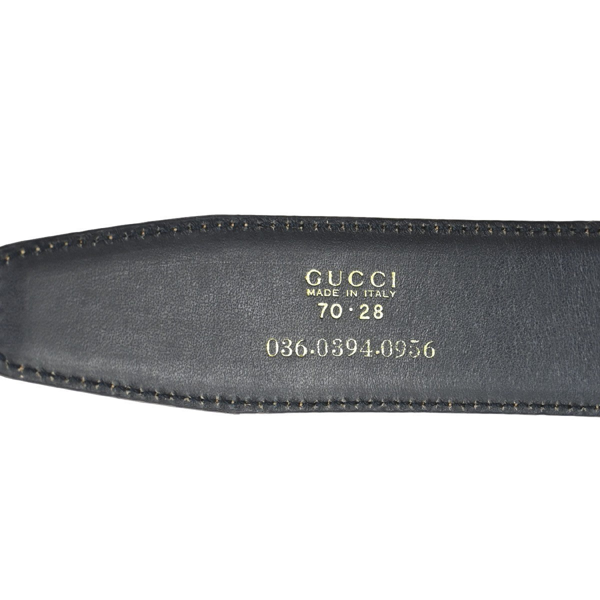 GUCCI G Logo Belt 70/28 Leather Brown Blue GHW Italy 66KC646