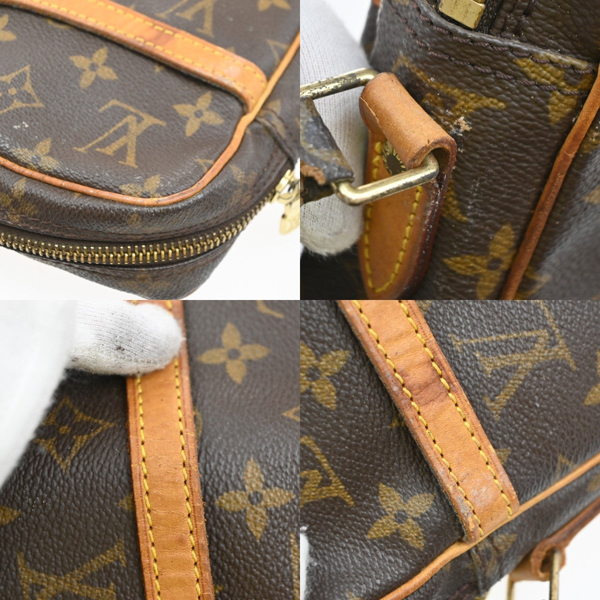 LOUIS VUITTON Danube Shoulder Bag Monogram Leather Brown France M45266 33SA093