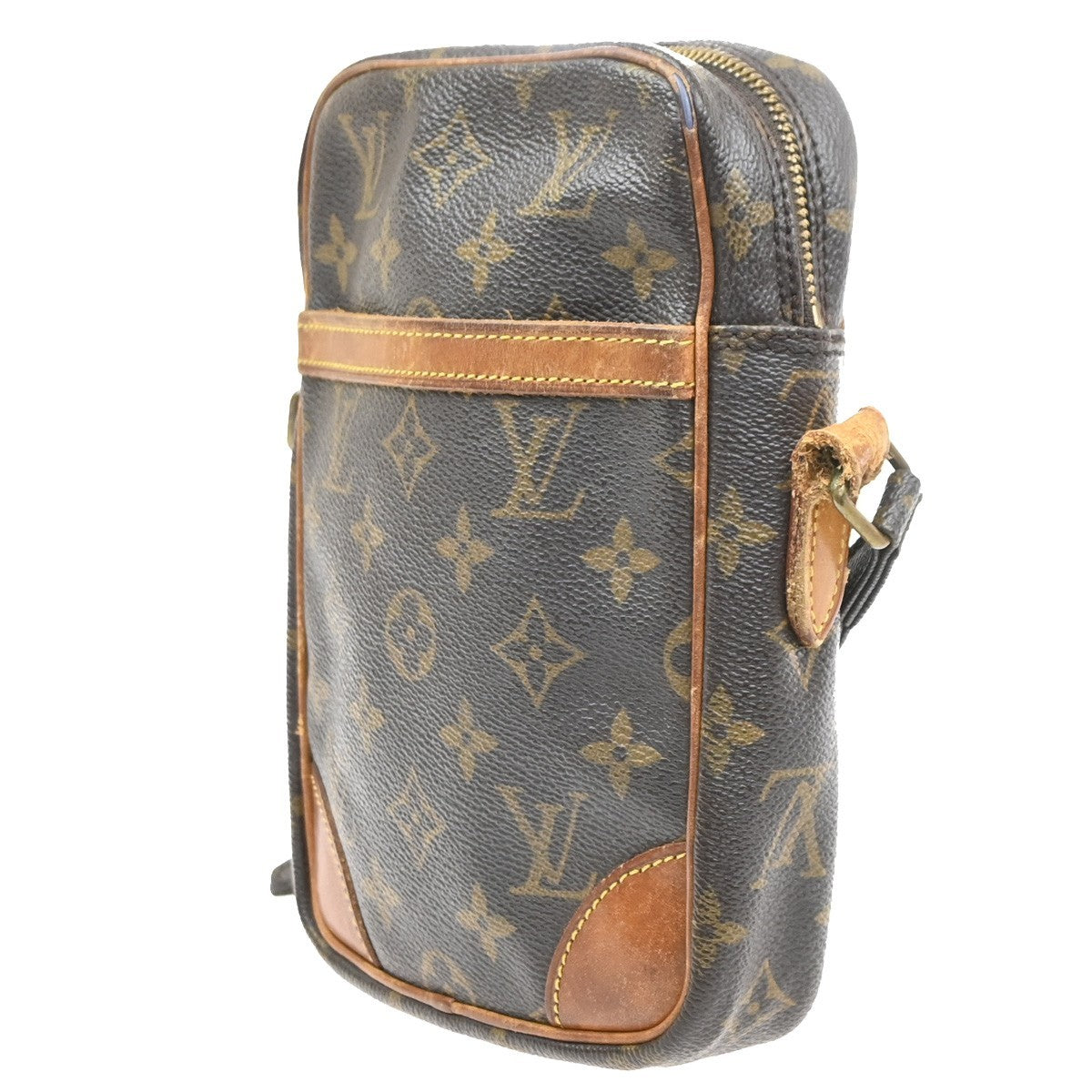 LOUIS VUITTON Danube Shoulder Bag Monogram Leather Brown France M45266 66MA536