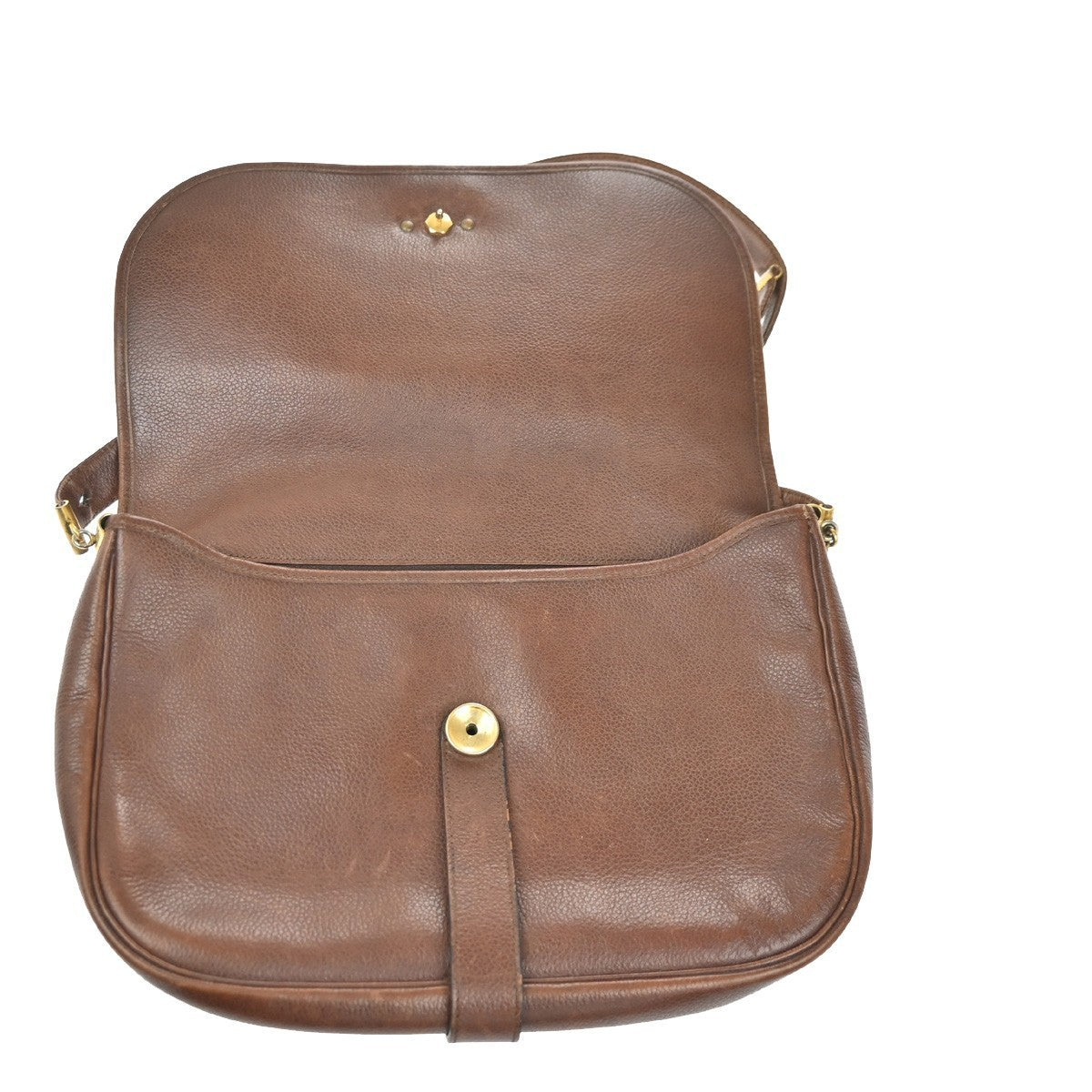 CHRISTIAN DIOR Crossbody Shoulder Bag Leather Brown GHW France 05KC538