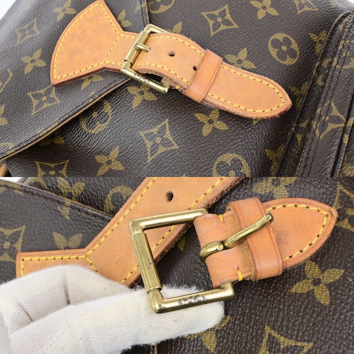 LOUIS VUITTON Montsouris GM Backpack Bag Monogram Leather Brown M51135 15ED904