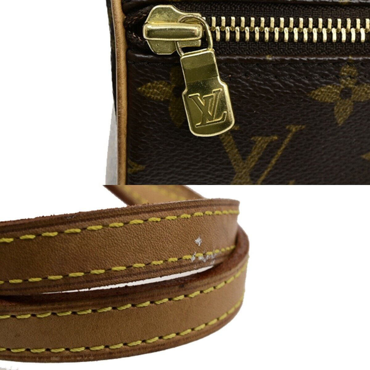 LOUIS VUITTON Logo PAPILLON 30 Hand Bag Monogram Leather Brown M51365 79ED446