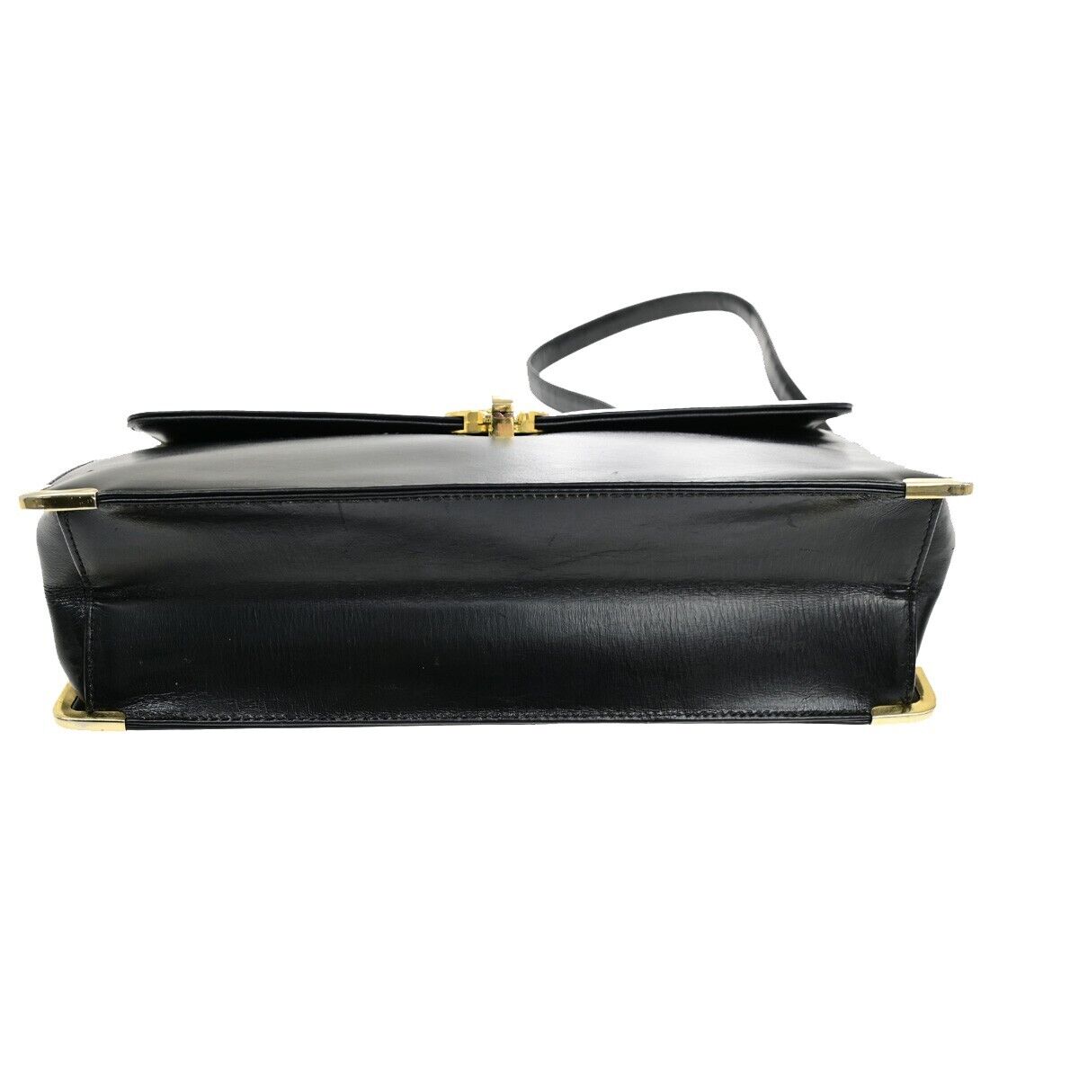 CHRISTIAN DIOR Logo Shoulder Bag Leather Black GHW 33ED426
