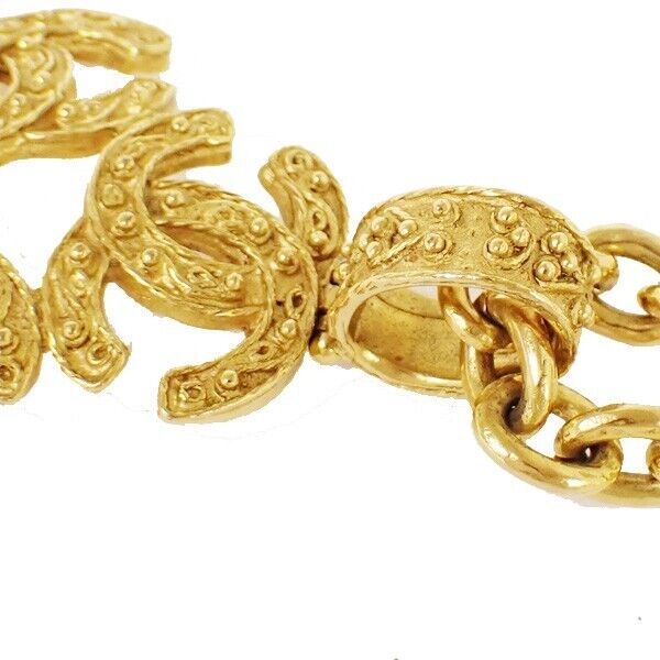 CHANEL Triple CC Chain Pendant Necklace 94A Gold Accessory Vinatge 636RJ025