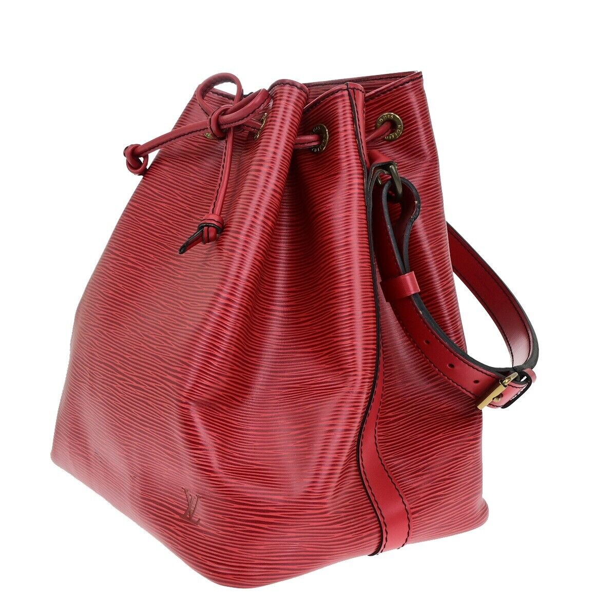 LOUIS VUITTON Petit Noe Drawstring Shoulder Bag Epi Leather Red M44107 87EB404