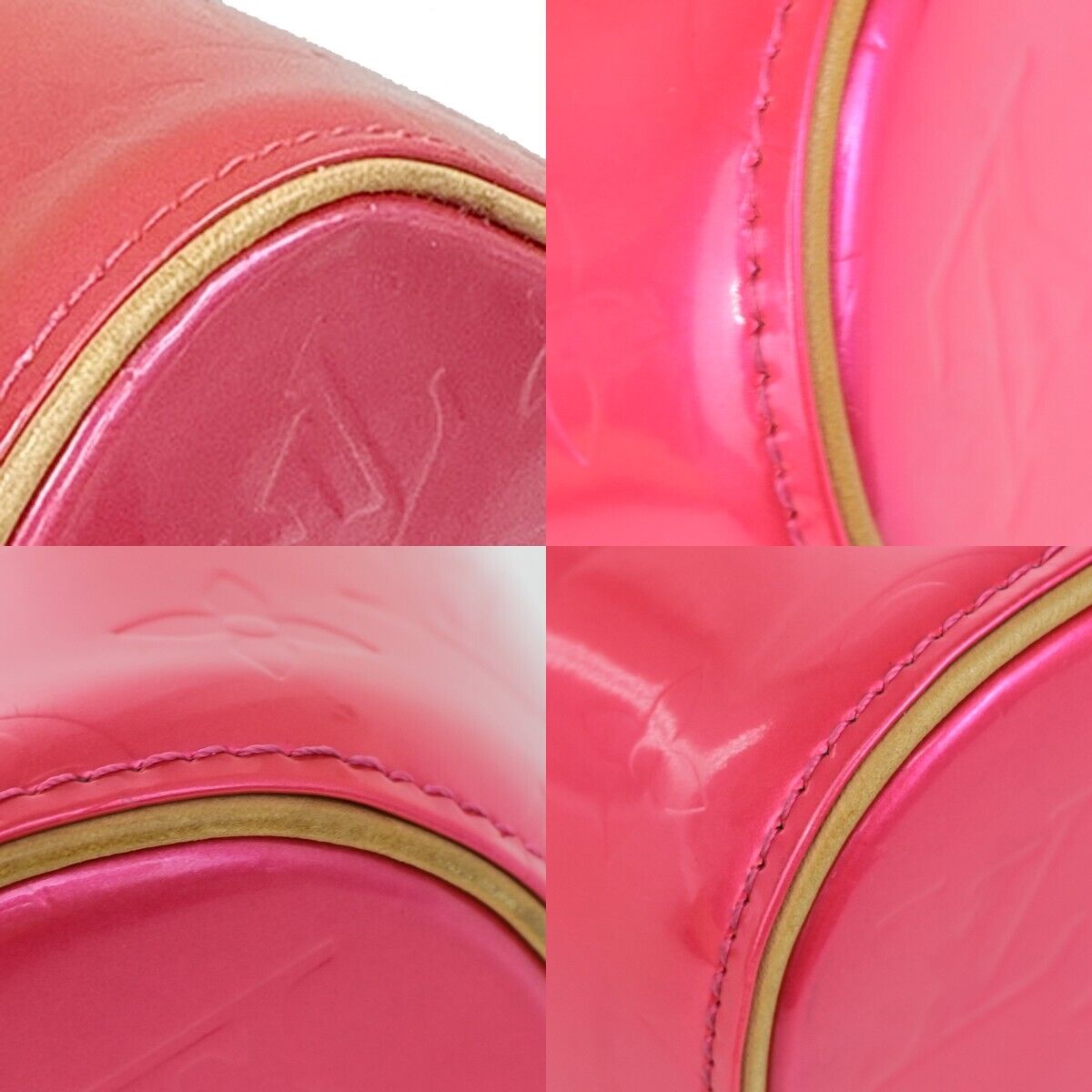 LOUIS VUITTON Houston Shoulder Bag Monogram Vernis Fuchsia Pink M91219 11FB190