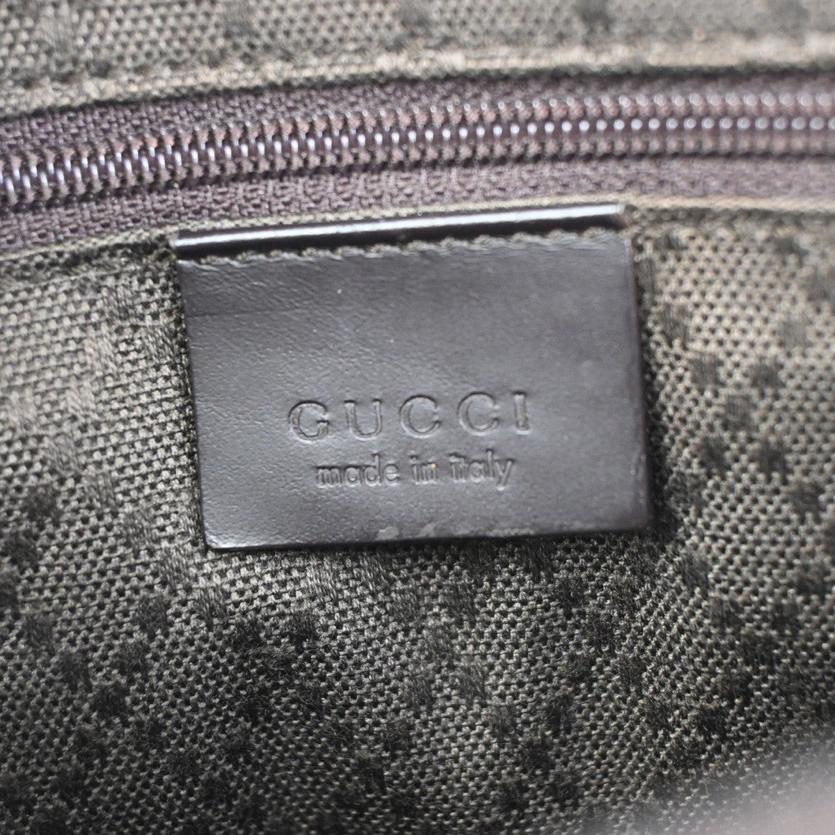 GUCCI Logo Bamboo GG Pattern Hand Bag Nylon Leather Brown SHW Italy 80KC947