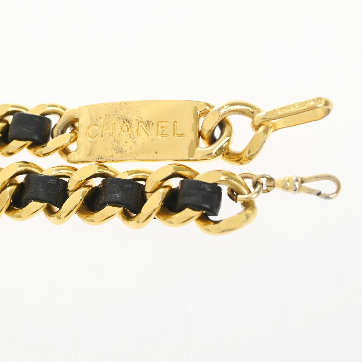 CHANEL CC Coin Medallion Charm Chain Belt Leather Black GHW Accessory 95RQ048