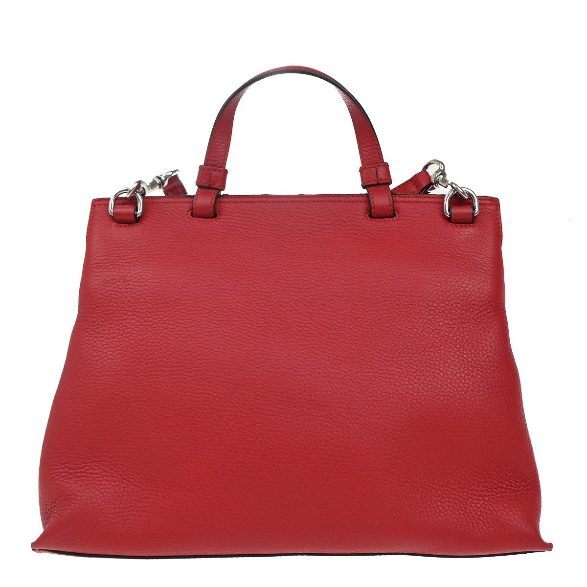 GUCCI GG Logo Daily 2Way Shoulder Hand Bag Bamboo Leather Red 74KP010