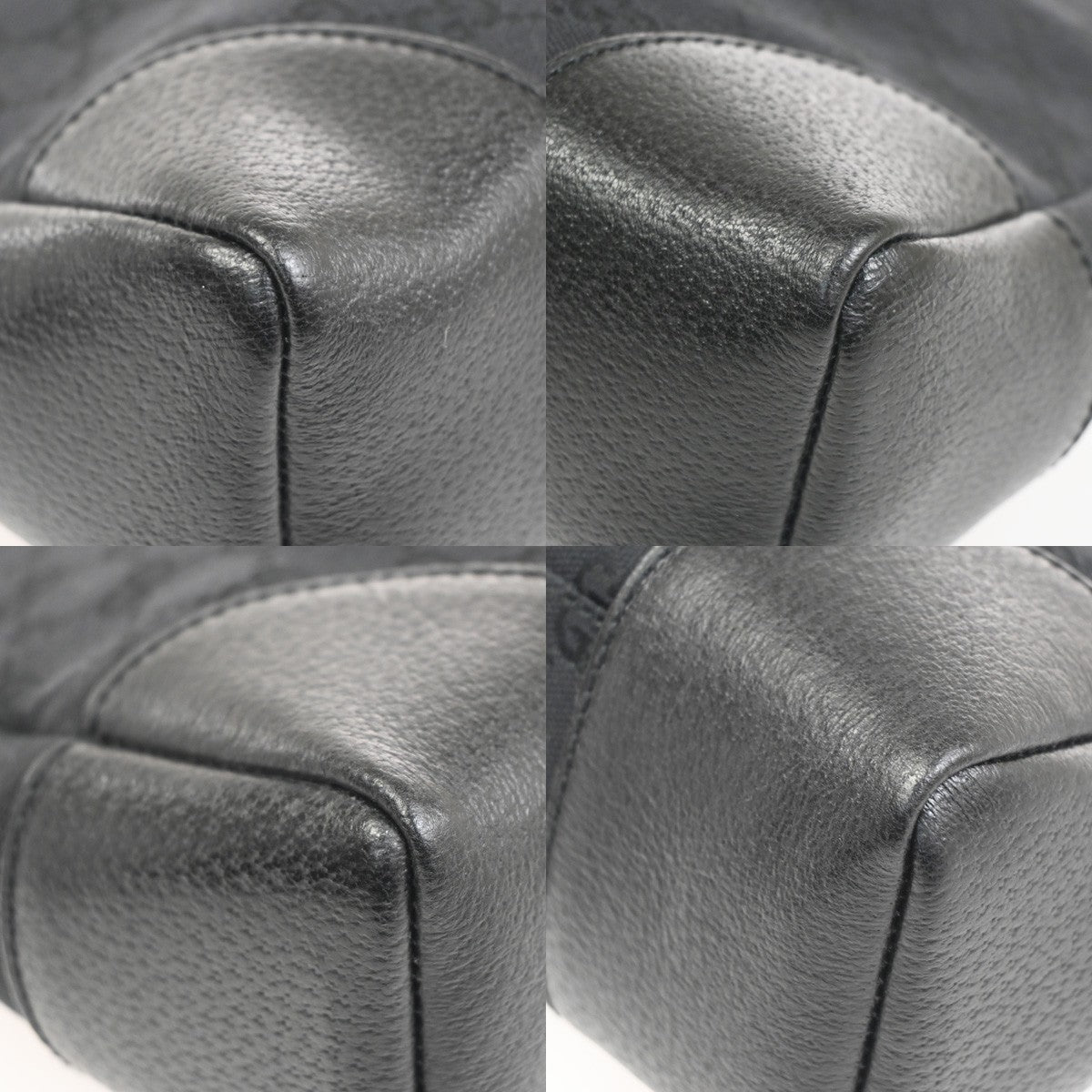 GUCCI Logo GG Pattern Cross Body Shoulder Bag Canvas Leather Black Italy 35RL902