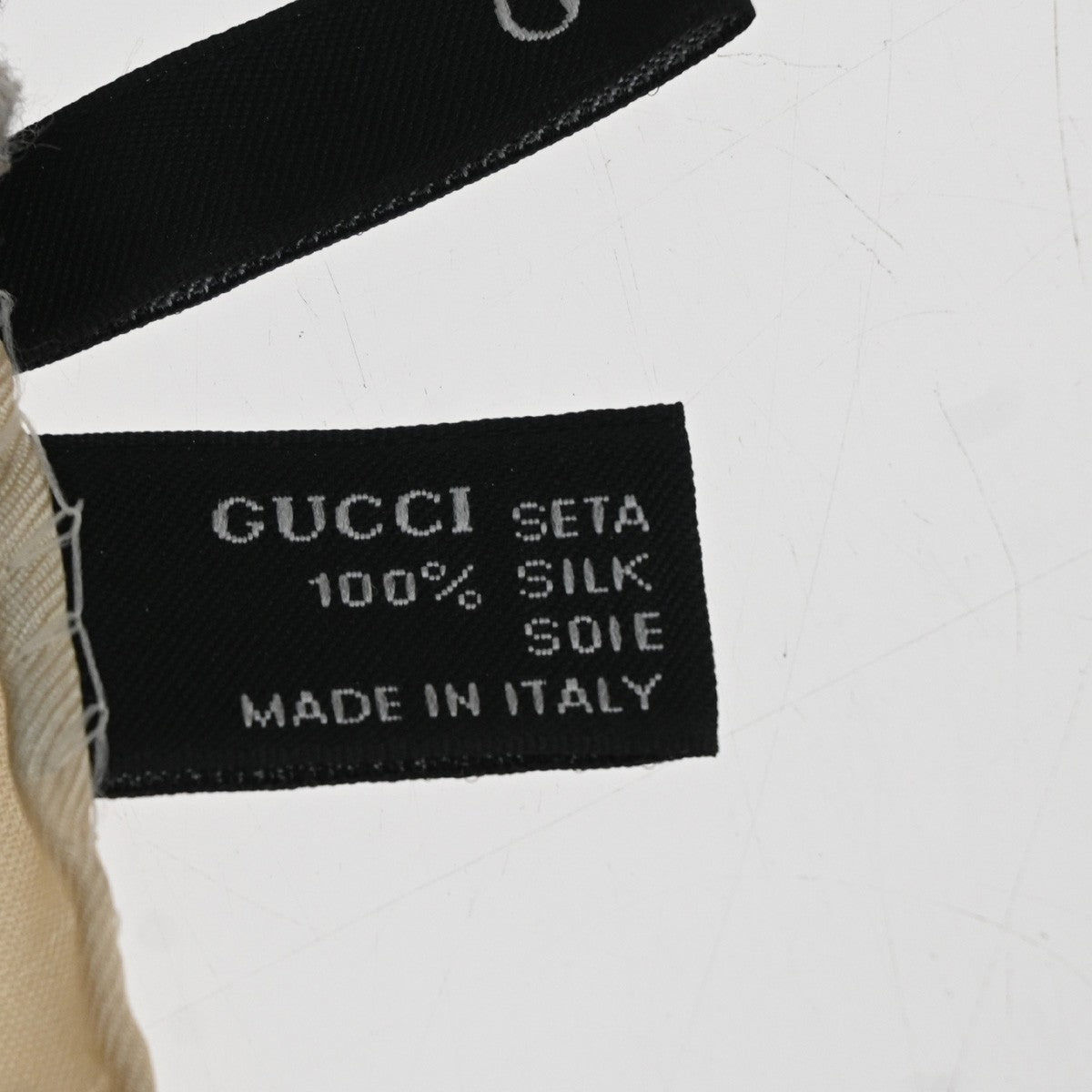 GUCCI Logo GG Pattern Positano Scarf Shoulder Bag Leather Gole GHW Italy 79YJ136