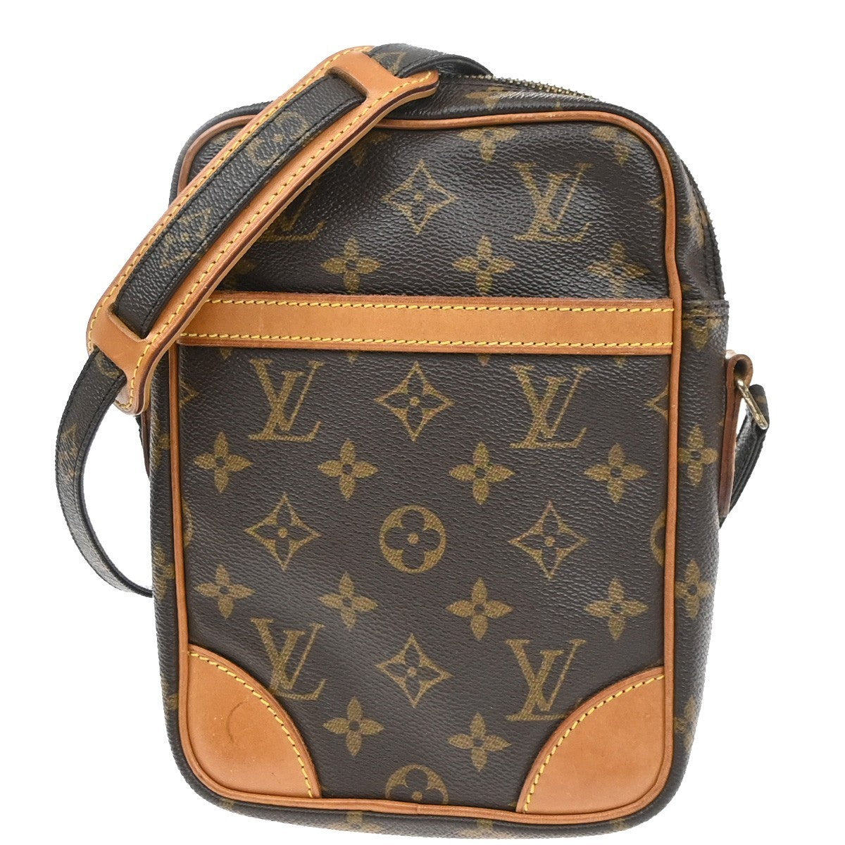 LOUIS VUITTON Danube Shoulder Bag Monogram Leather Brown France M45266 88YJ229