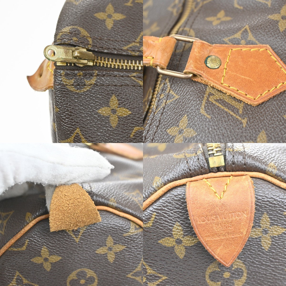 LOUIS VUITTON Speedy 35 Travel Hand Bag Monogram Leather Brown M41524 33YH966