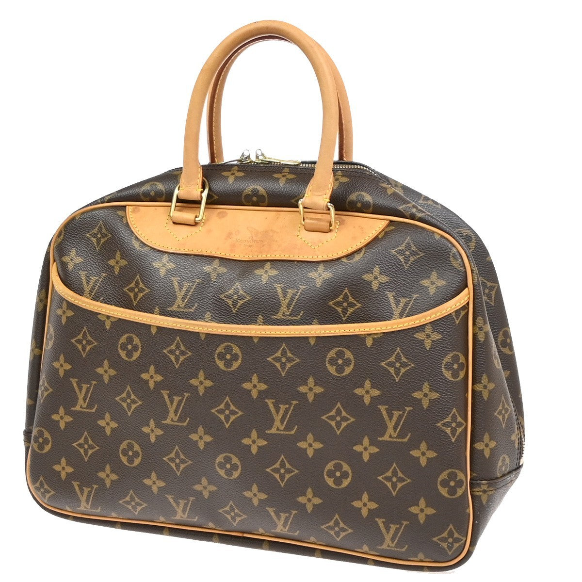 LOUIS VUITTON LV Logo Deauville Hand Bag Monogram Leather Brown M47270 97ZA035