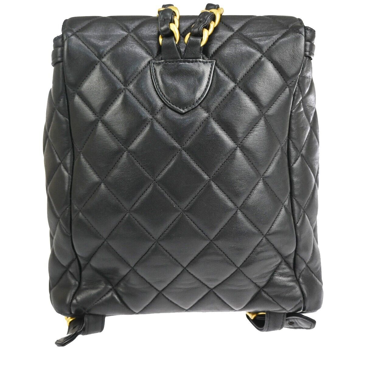 CHANEL CC Logo Matelasse Chain Backpack Bag Leather Black GHW Vintage 731RJ682